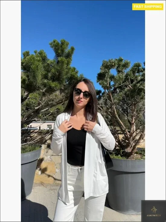 Lightweight Open Front Cardigan with Pockets Loose Fit Kimono Style Summer - Picture 6 of 7